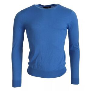 Dsquared² Blue Wool Long Sleeves Crewneck Pullover Men's Sweater